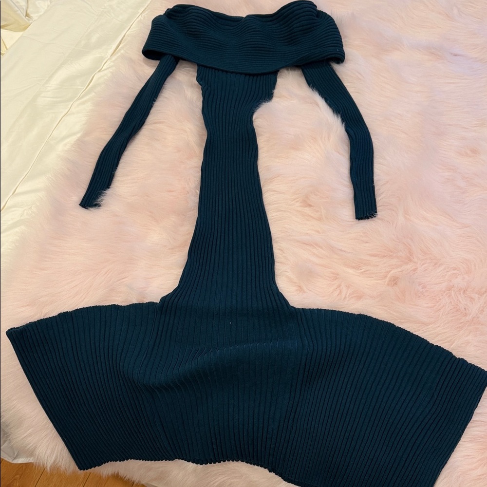 Fashion Nova Dark Teal Maxi Dress